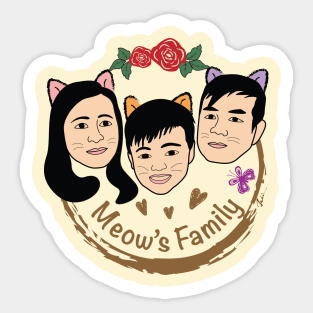 Cats Meow Family color Sticker